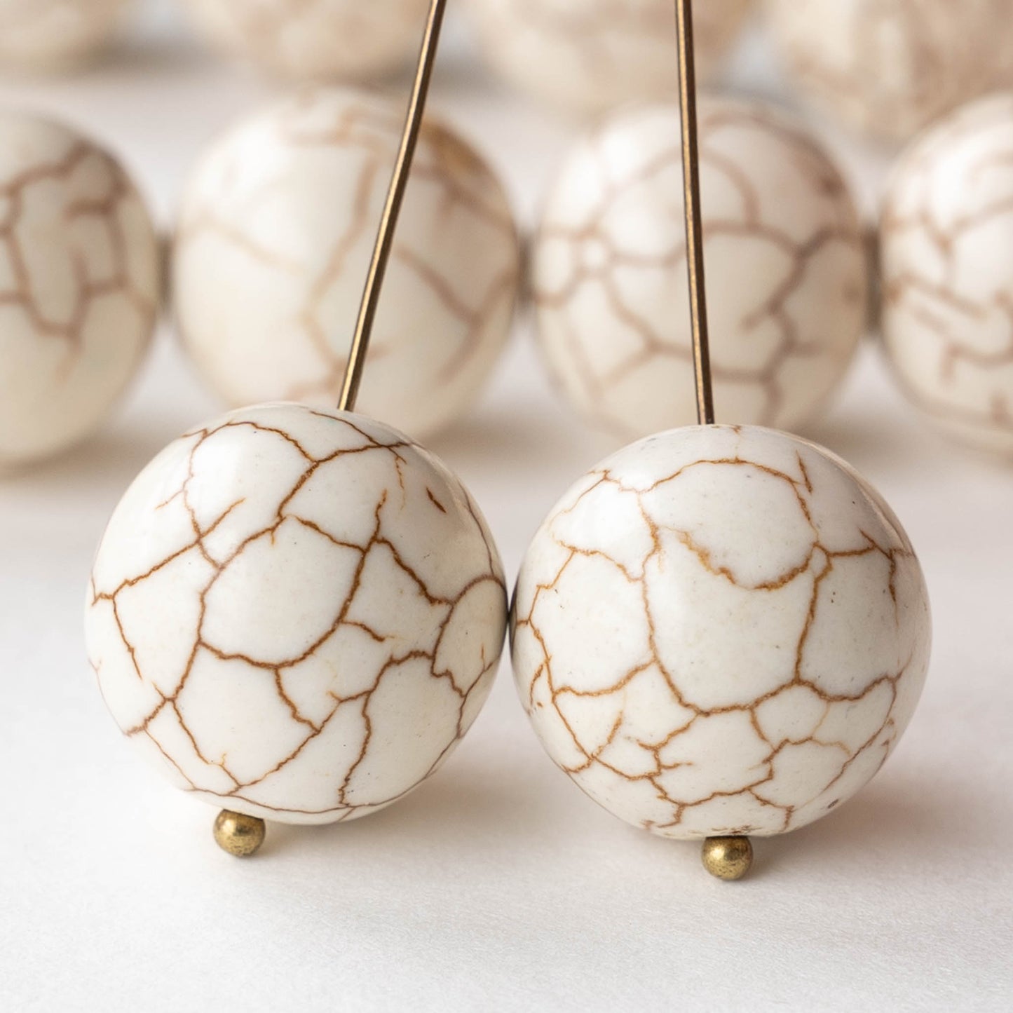 16mm Round Magnesite Beads - 10 Beads
