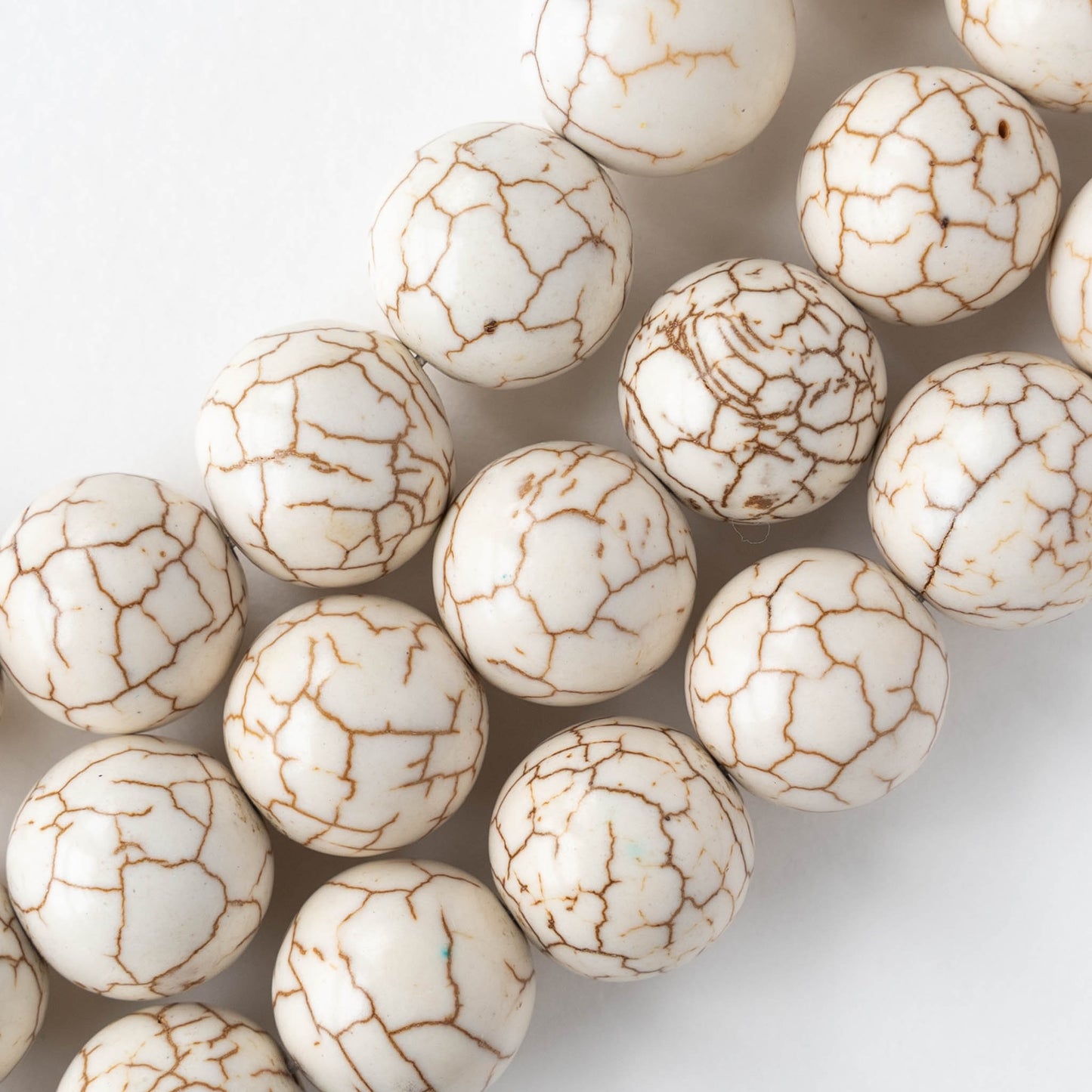 16mm Round Magnesite Beads - 10 Beads