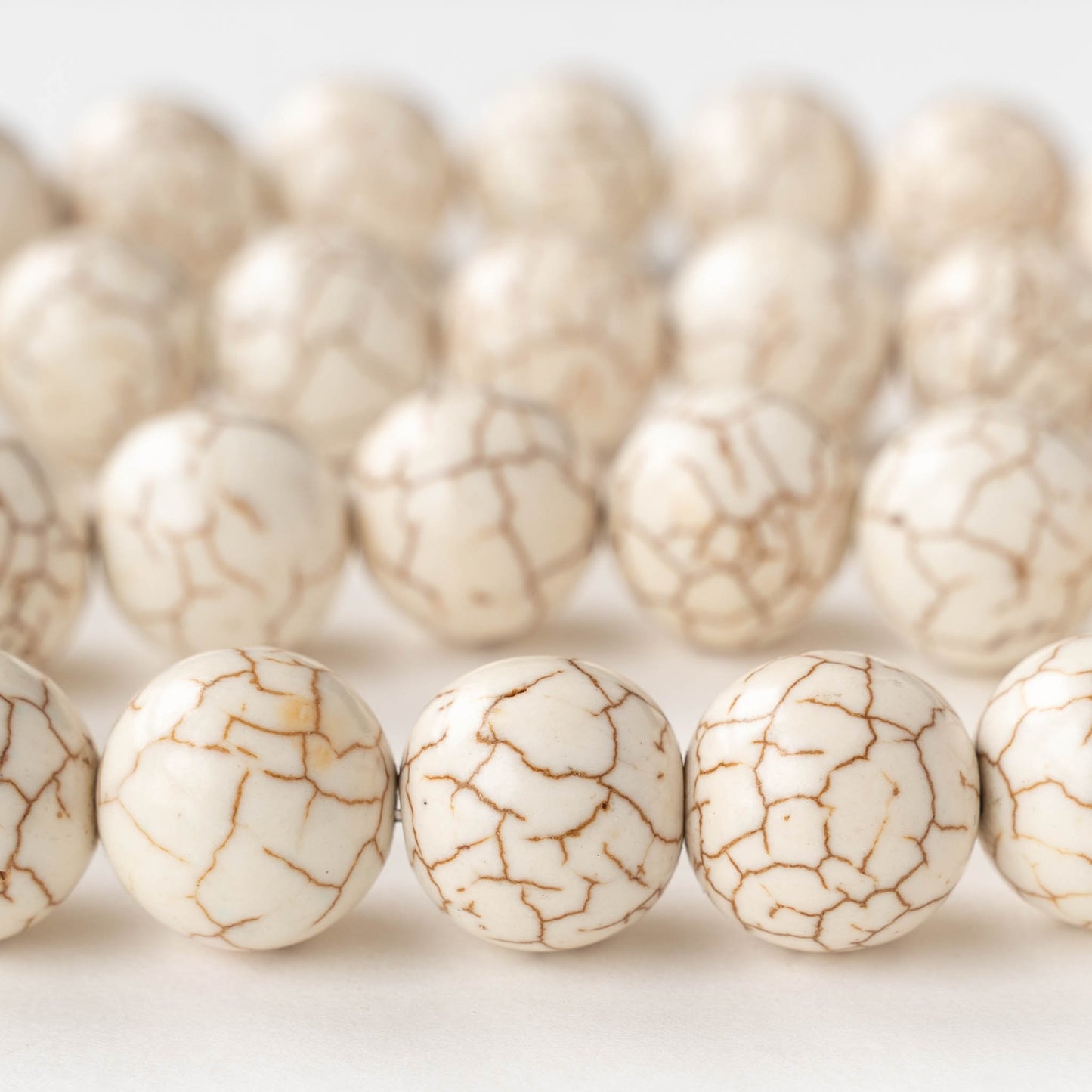 16mm Round Magnesite Beads - 10 Beads