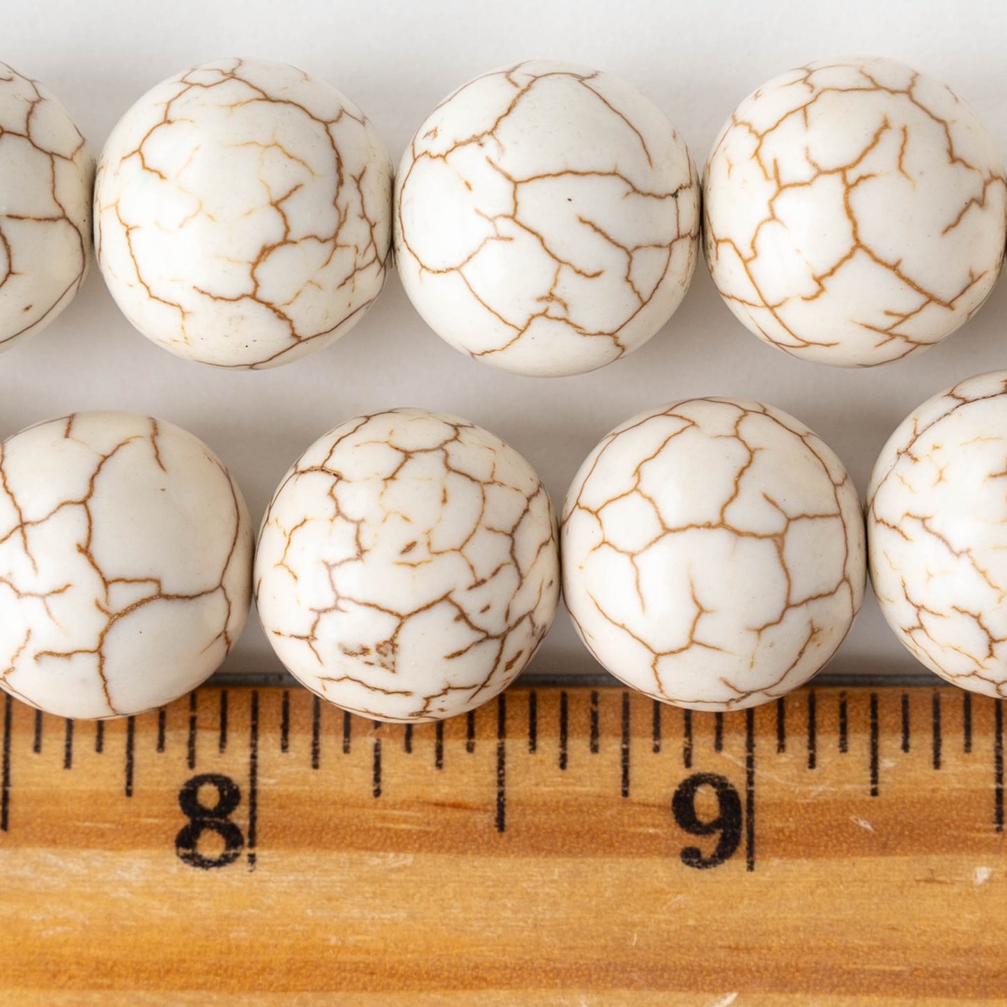 16mm Round Magnesite Beads - 10 Beads