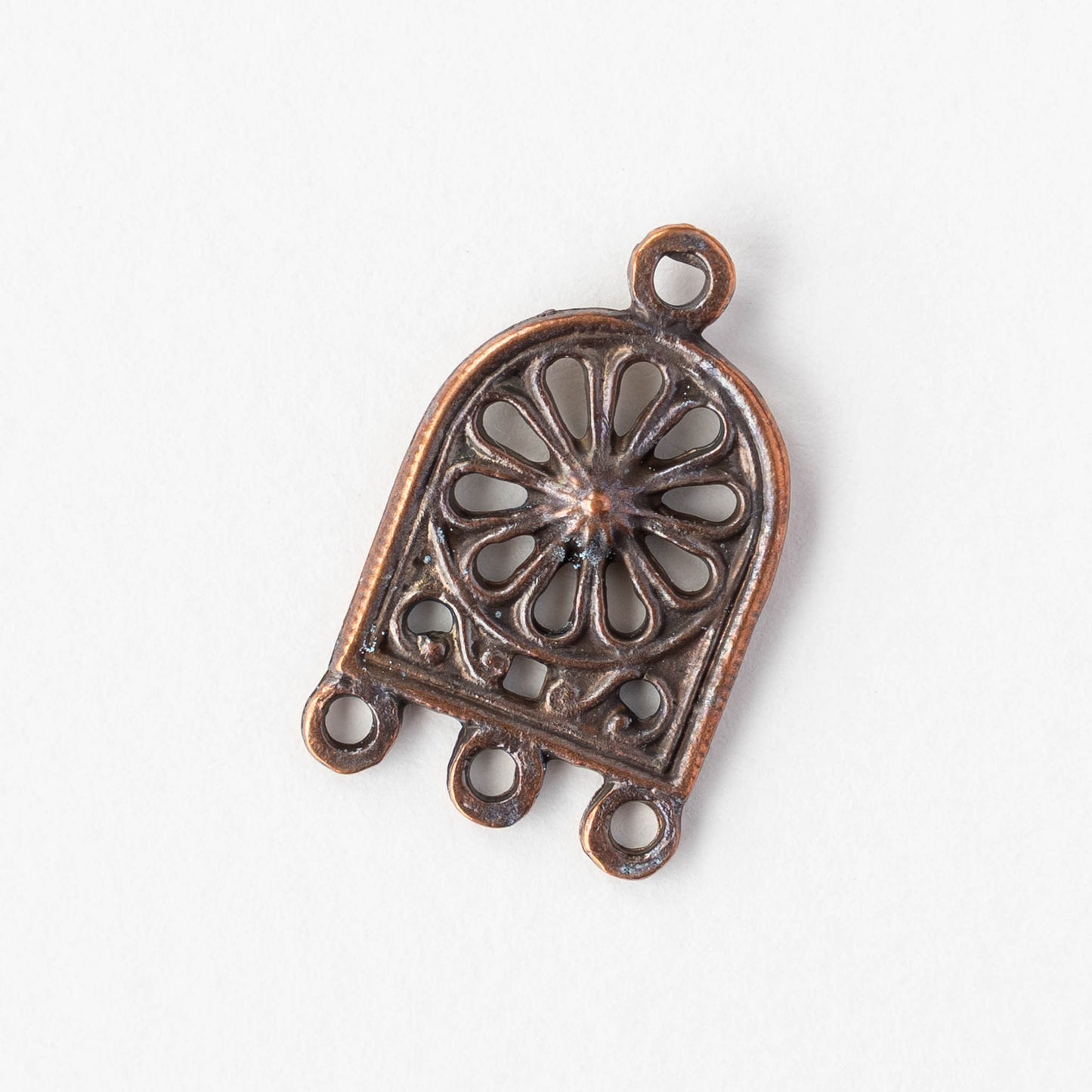 3 Hole Connectors - Antiqued Copper - 4 pieces