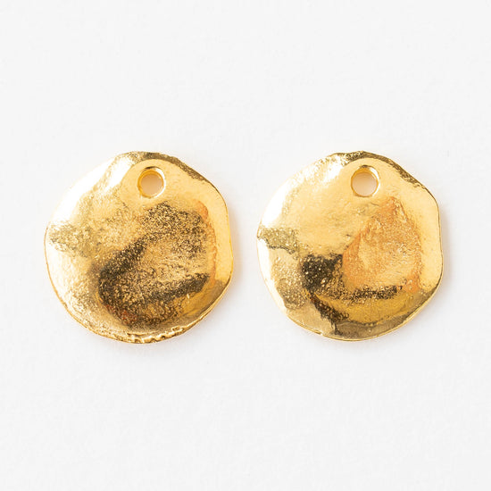 17mm Mykonos Coin Pendant - Gold - 1 or 6 pendants