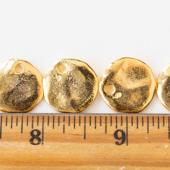 17mm Mykonos Coin Pendant - Gold - 1 or 6 pendants
