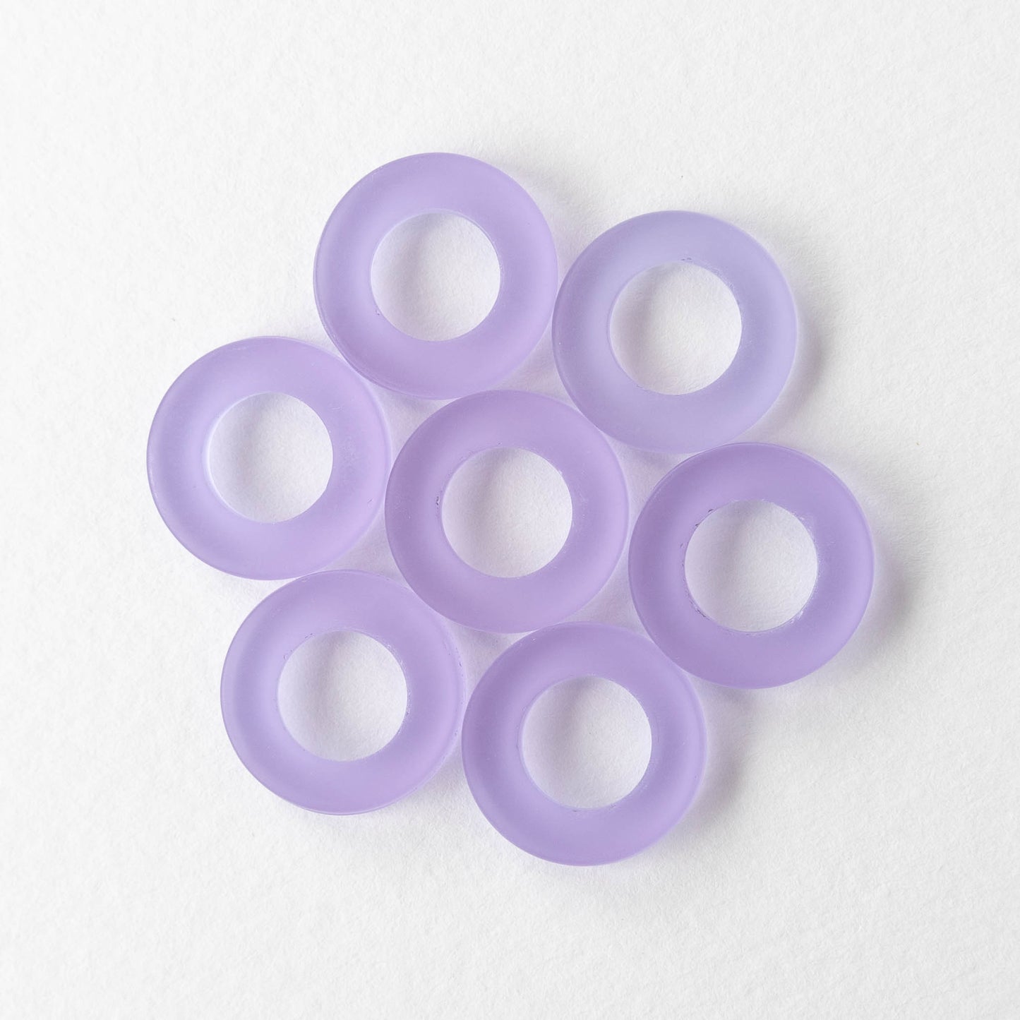 17mm Frosted Glass Rings - Lavender