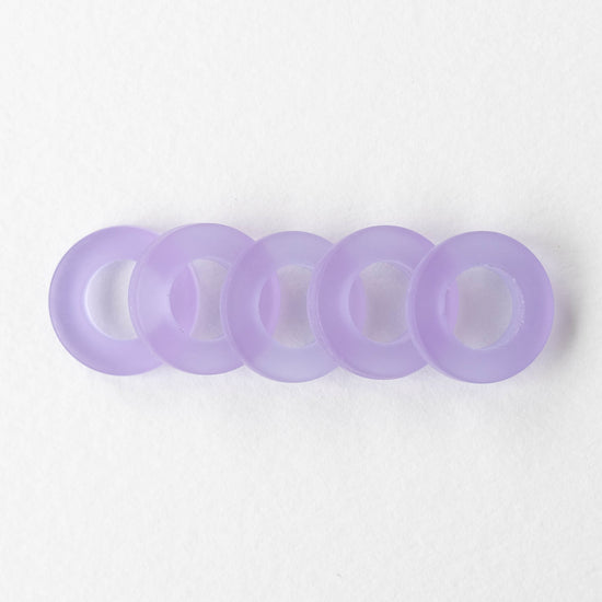 17mm Frosted Glass Rings - Lavender