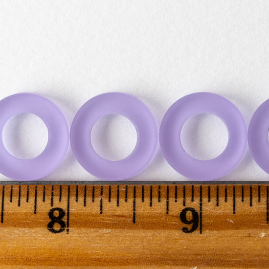 17mm Frosted Glass Rings - Lavender