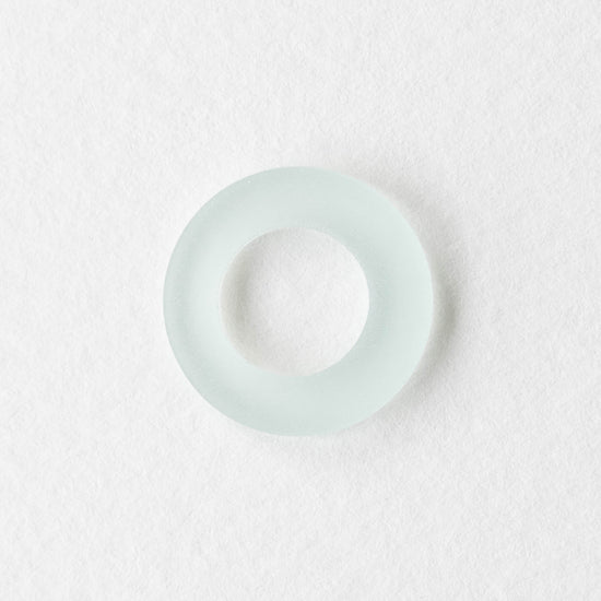 17mm Frosted Glass Rings - Lt Coke Green - 2 or 10