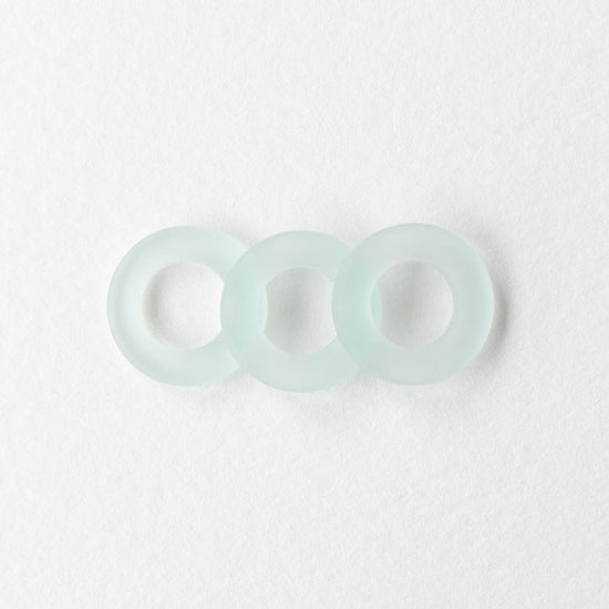 17mm Frosted Glass Rings - Lt Coke Green - 2 or 10