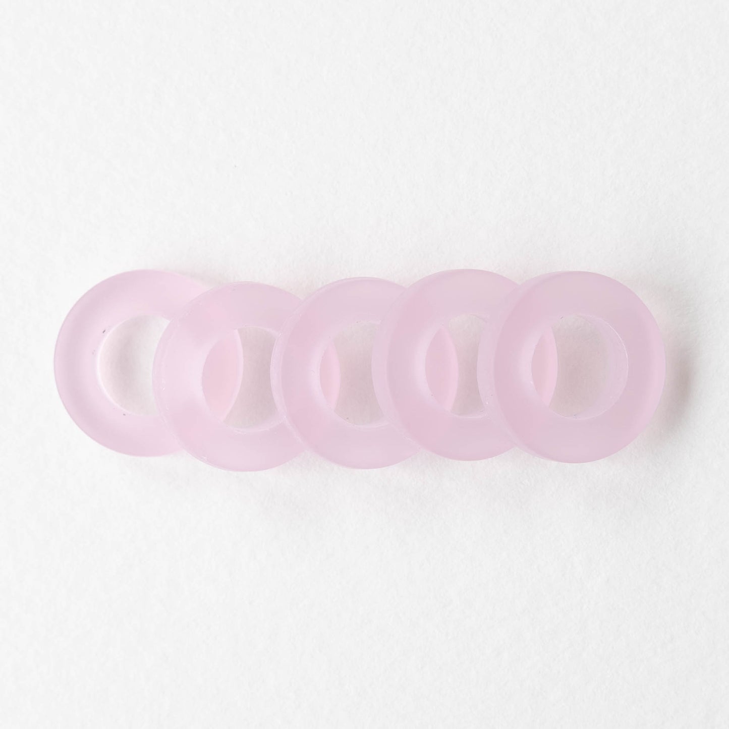 17mm Frosted Glass Rings - Pink - 2 0r 10