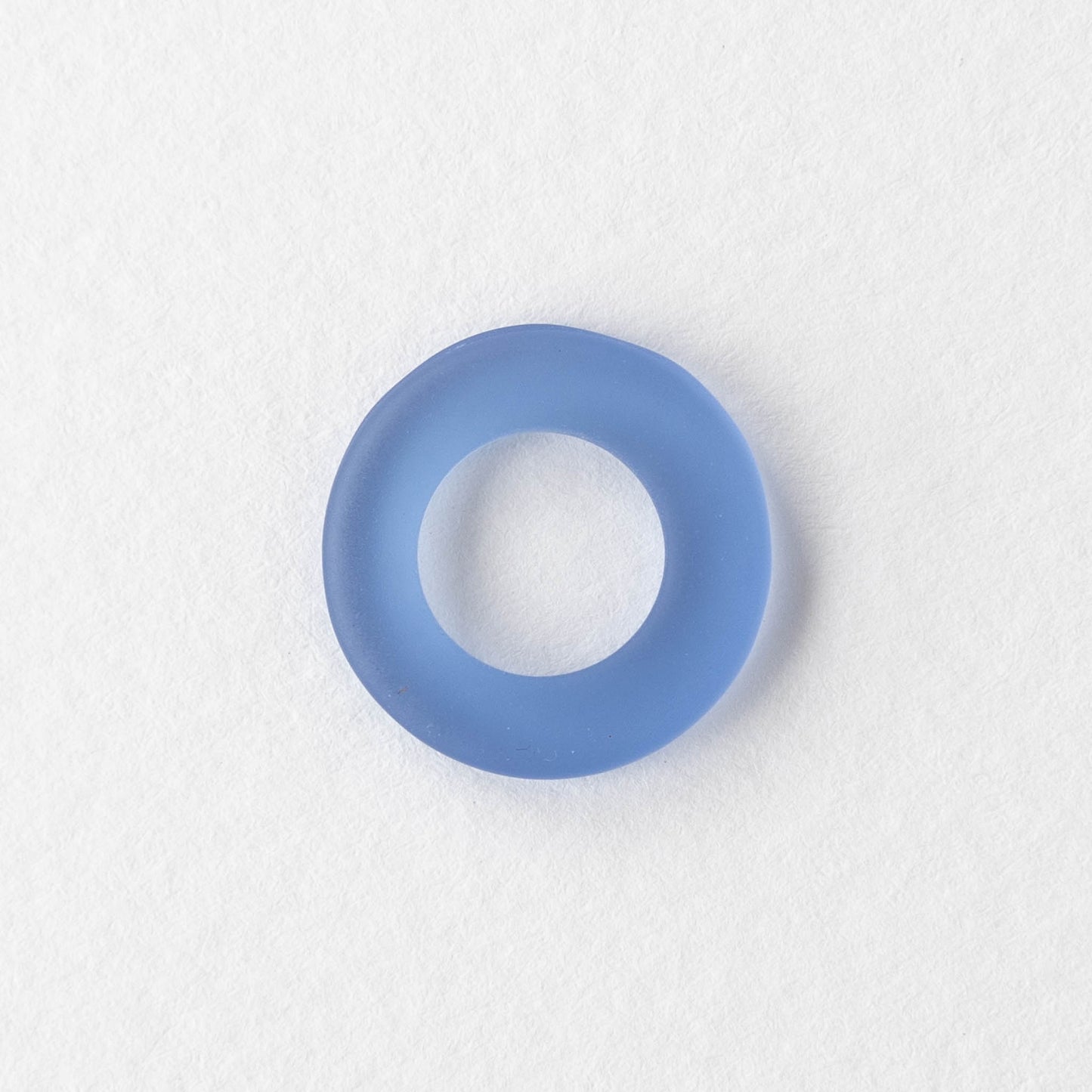 17mm Frosted Glass Rings - Lt. Sapphire Blue - 2 or 10