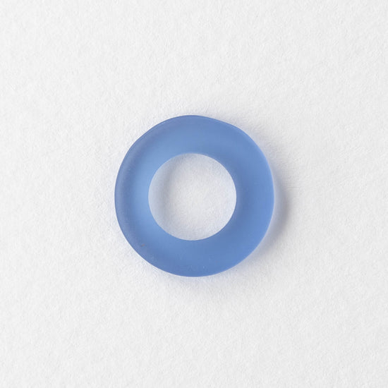 17mm Frosted Glass Rings - Lt. Sapphire Blue - 2 or 10