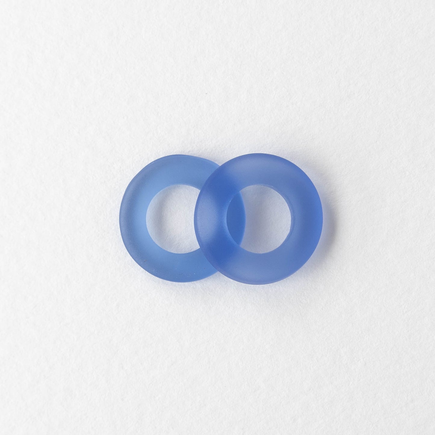 17mm Frosted Glass Rings - Lt. Sapphire Blue - 2 or 10