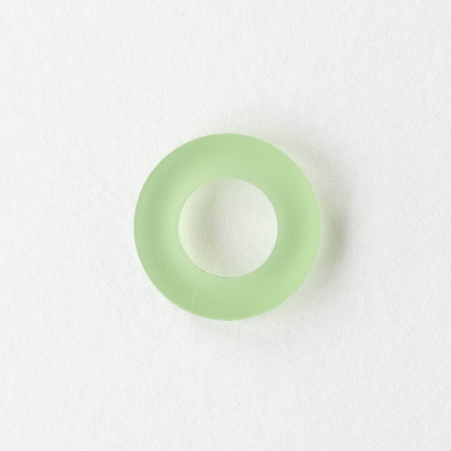 17mm Frosted Glass Rings - Peridot Green - 2 or 10