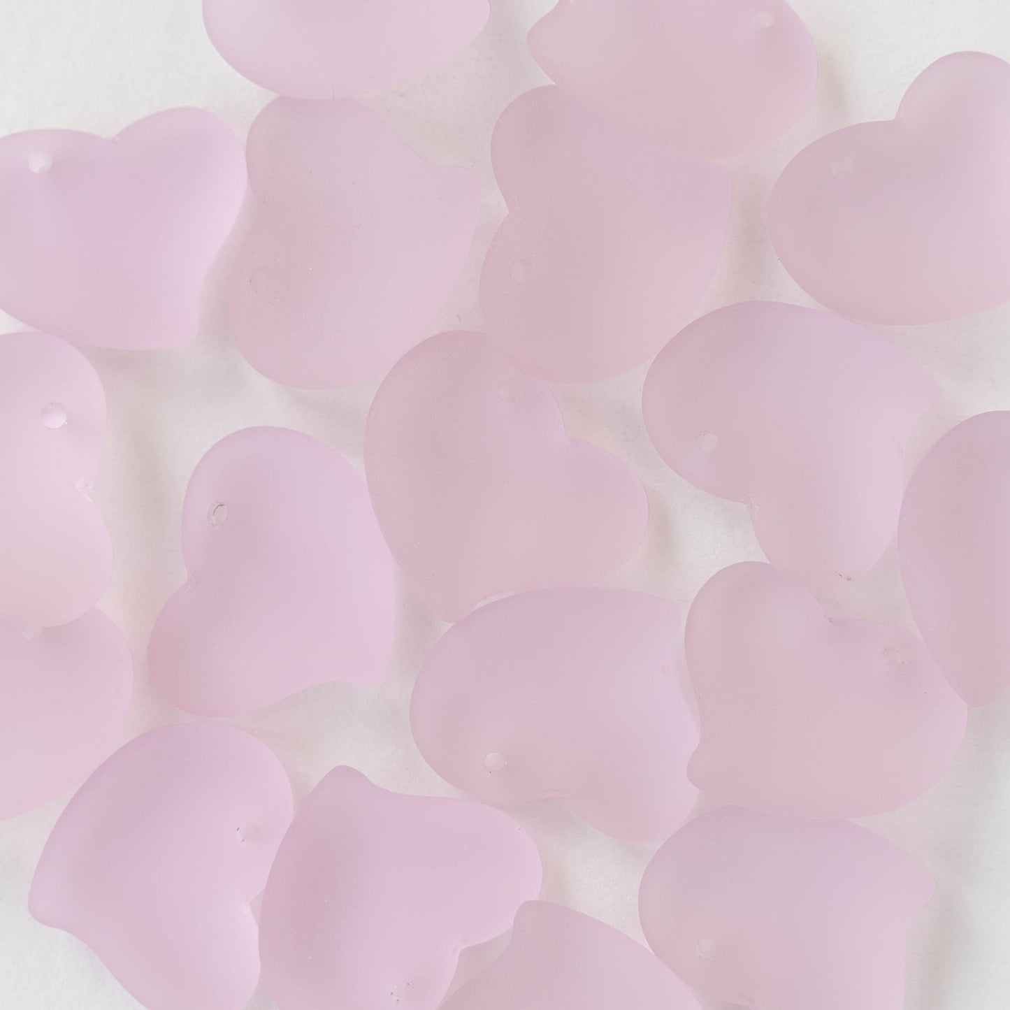 Load image into Gallery viewer, 18mm Frosted Glass Hearts - pink - 2 Beads
