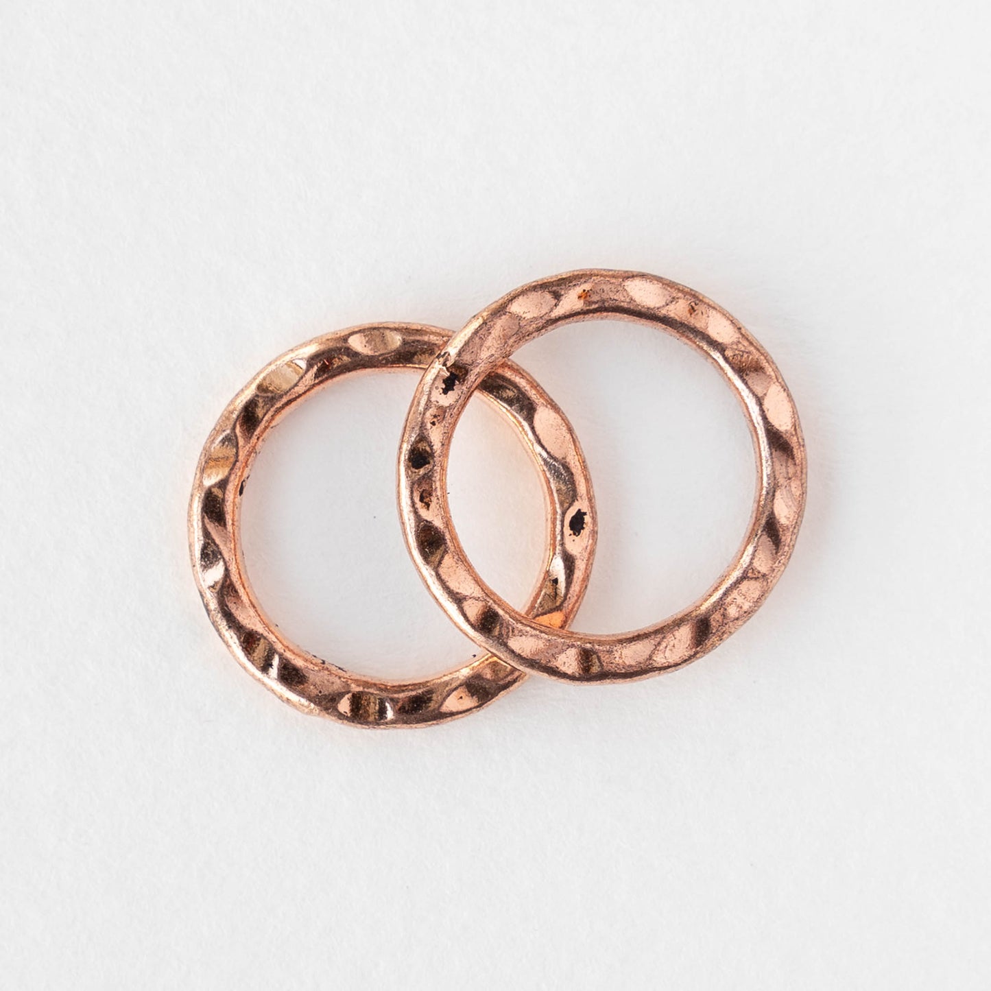 18mm Hammered Circle Ring - Copper - 1 piece