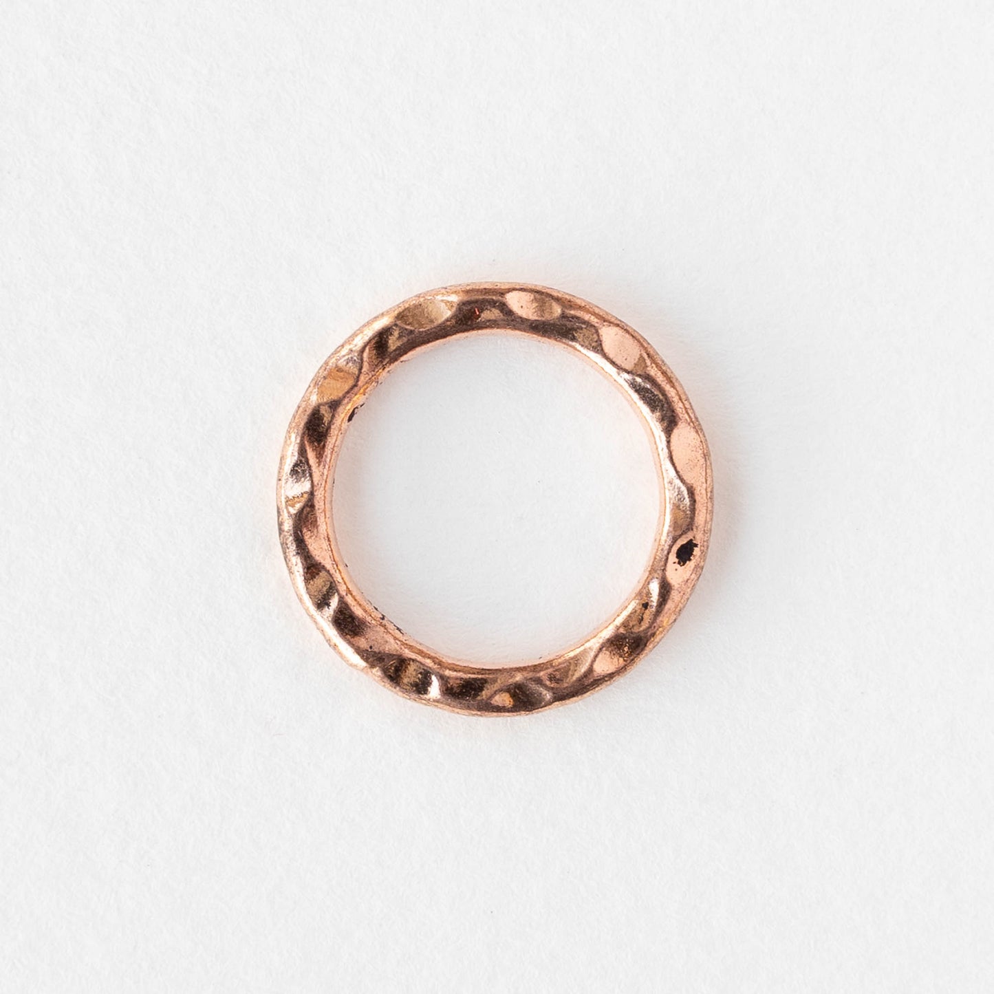 18mm Hammered Circle Ring - Copper - 1 piece