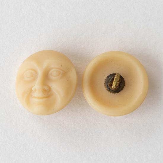 Load image into Gallery viewer, 18mm Moon Face Buttons - Bone White Matte - 1 Button
