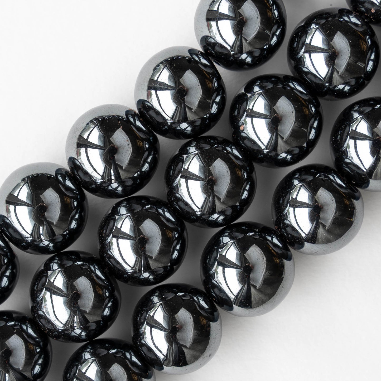 18mm Round Hematite Beads - 10 Beads
