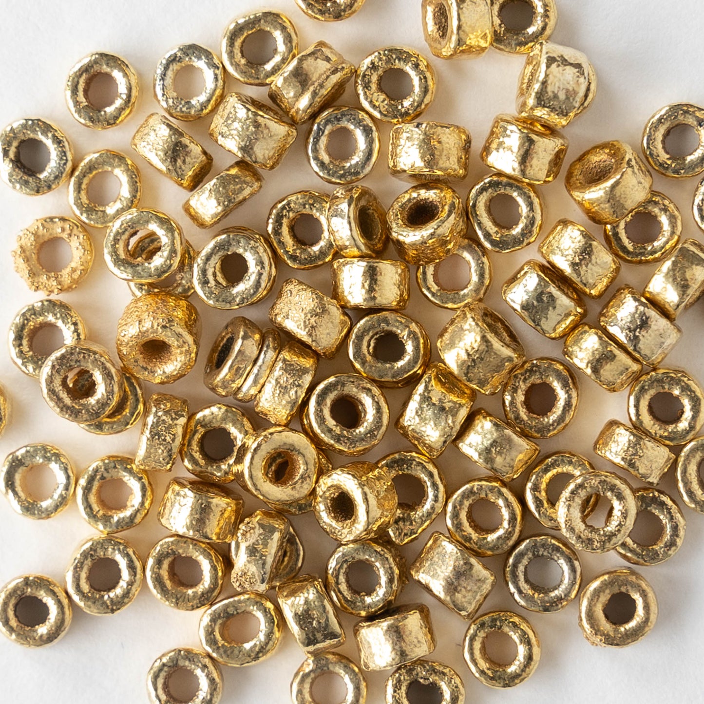 4mm Mykonos Seed Beads - 24K Gold - Choose Amount