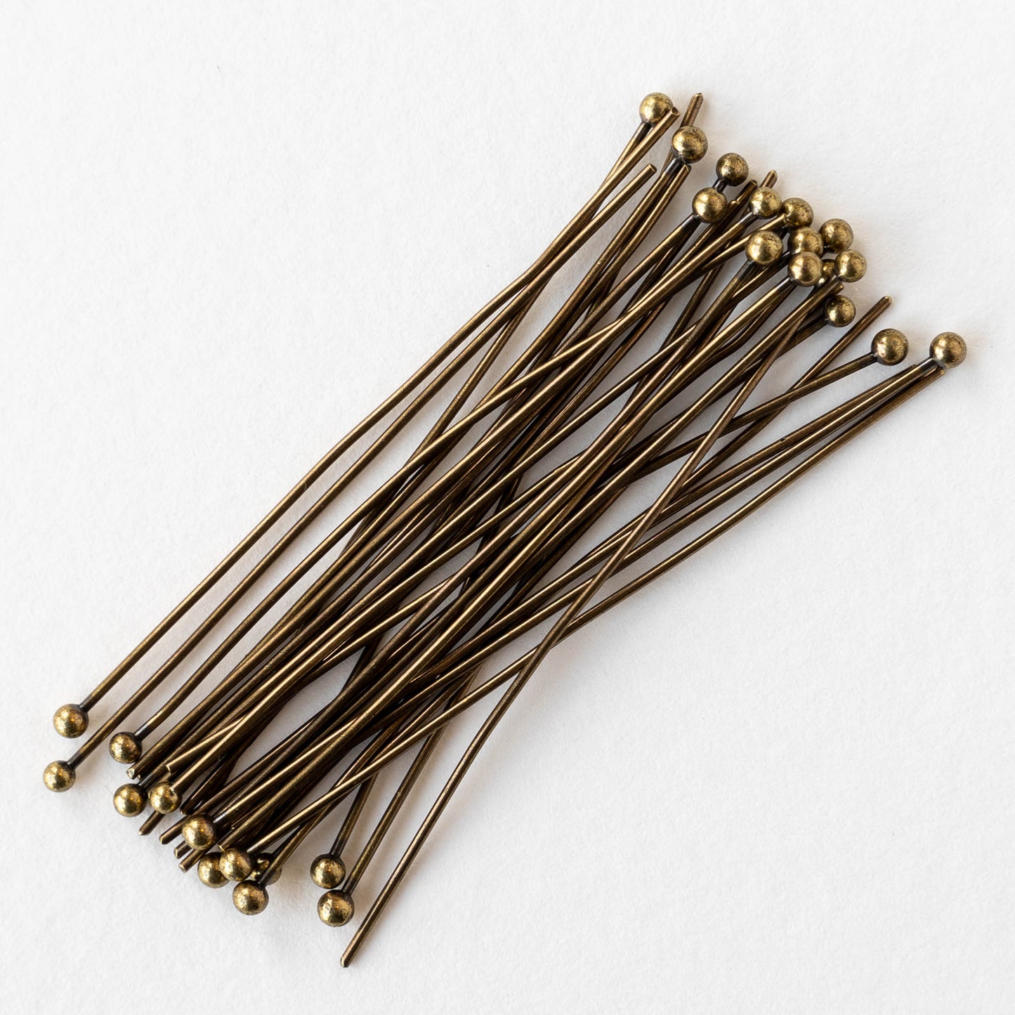 21g Brass Balled Headpins - 2 inch - 30 pieces