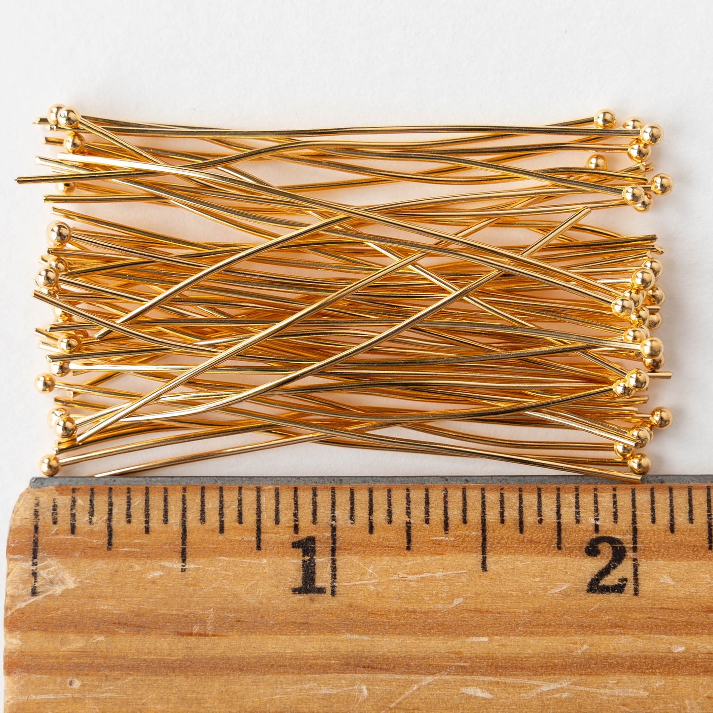 2-inch Ball Headpins - Gold - 20 headpins