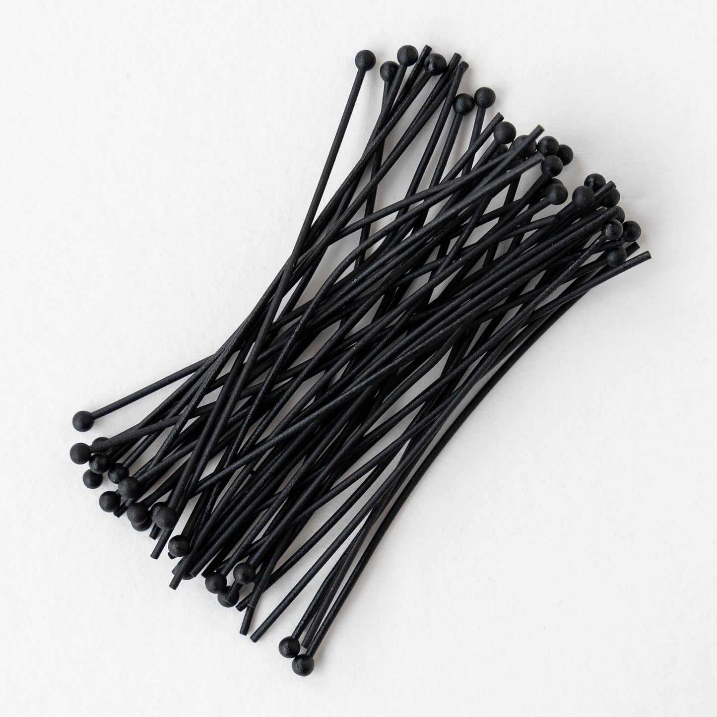 Balled Tip Headpins - 2 inch - Black - 30 Headpins