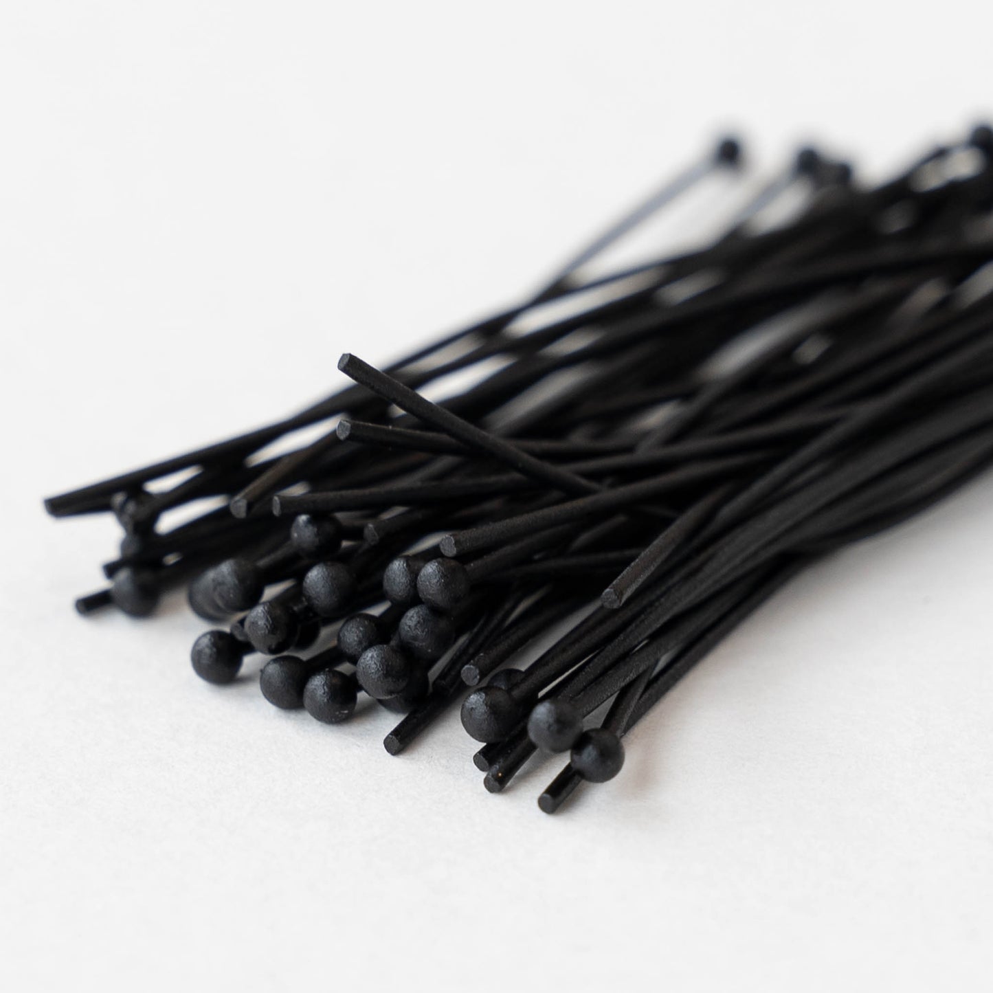 Balled Tip Headpins - 2 inch - Black - 30 Headpins