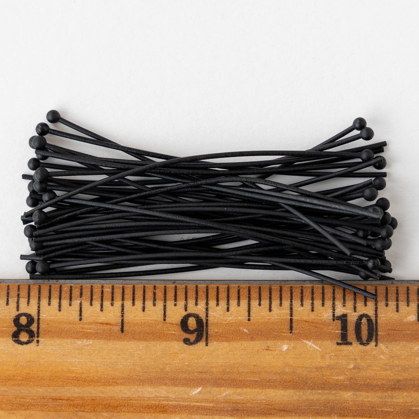 Balled Tip Headpins - 2 inch - Black - 30 Headpins