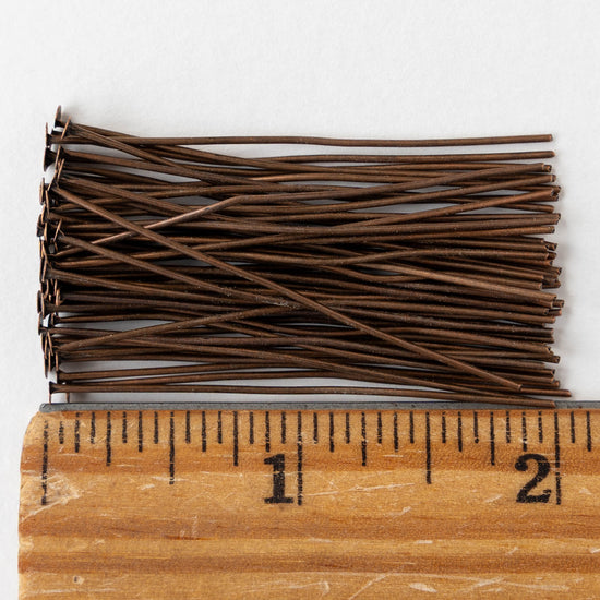 2-inch Headpins - Antiqued Copper - 30 headpins