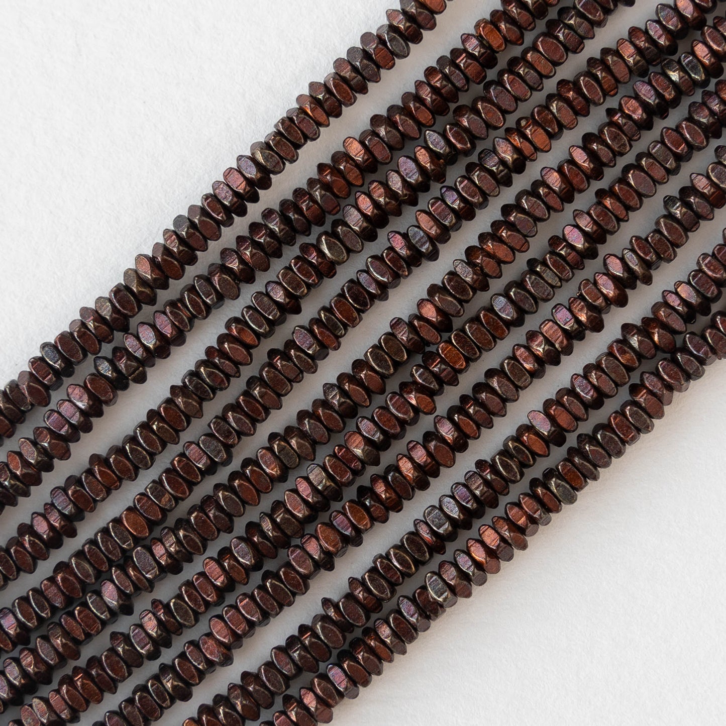 2.5mm Oxidized Copper Square Disk Beads - 100