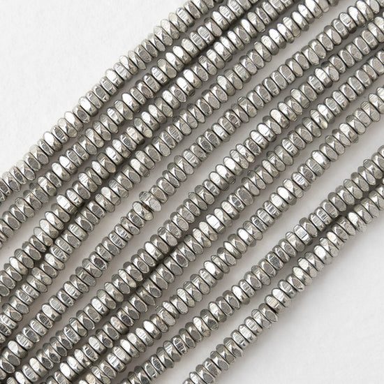 2.5mm Silver Plated Square Disk Beads - 100 Beads