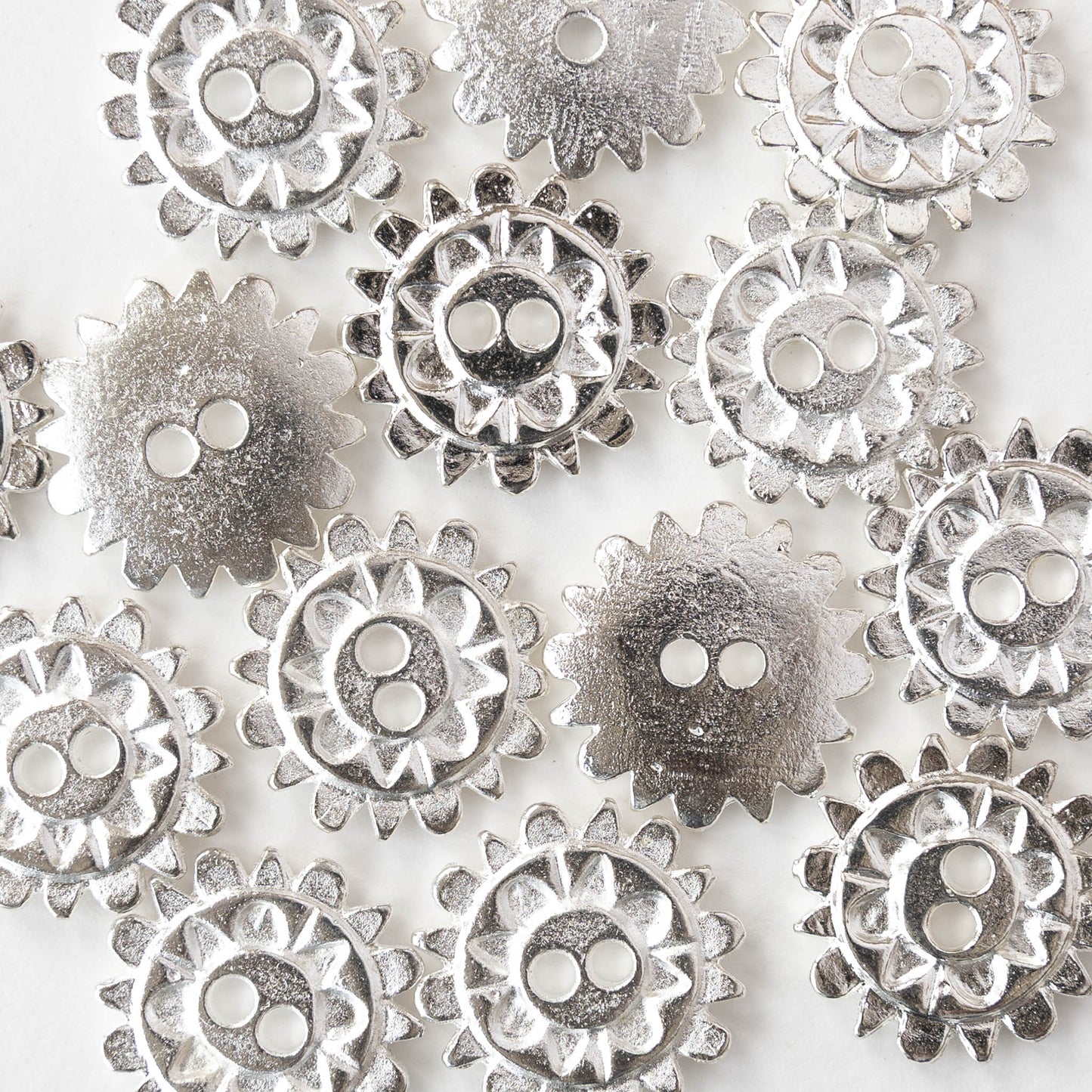 20mm Silver Sun Button - 1 Button