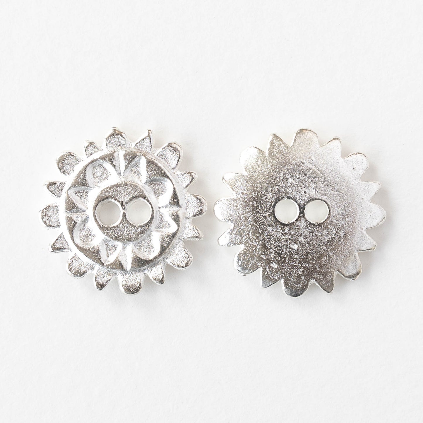20mm Silver Sun Button - 1 Button