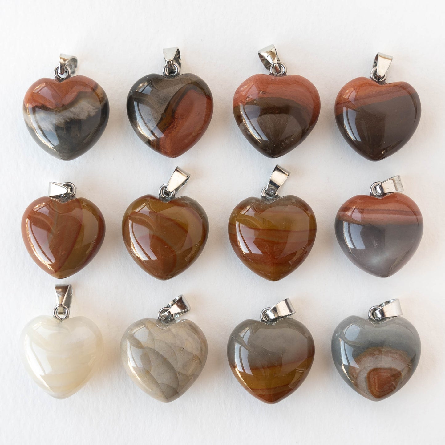 Load image into Gallery viewer, Agate Heart Pendants - 18mm - 1 Piece
