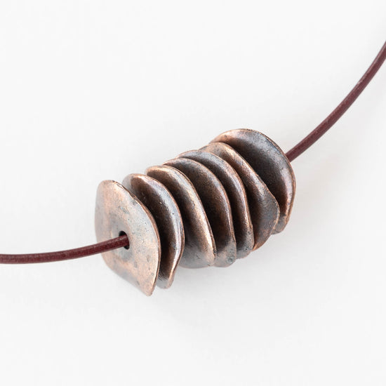 20mm Disk Beads - Antique Copper - 2, 6, or 12 beads
