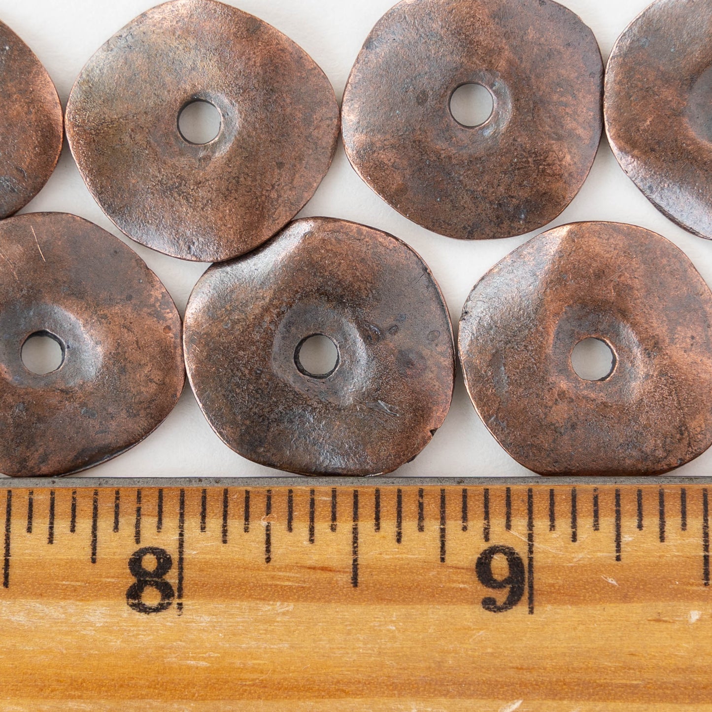 20mm Disk Beads - Antique Copper - 2, 6, or 12 beads