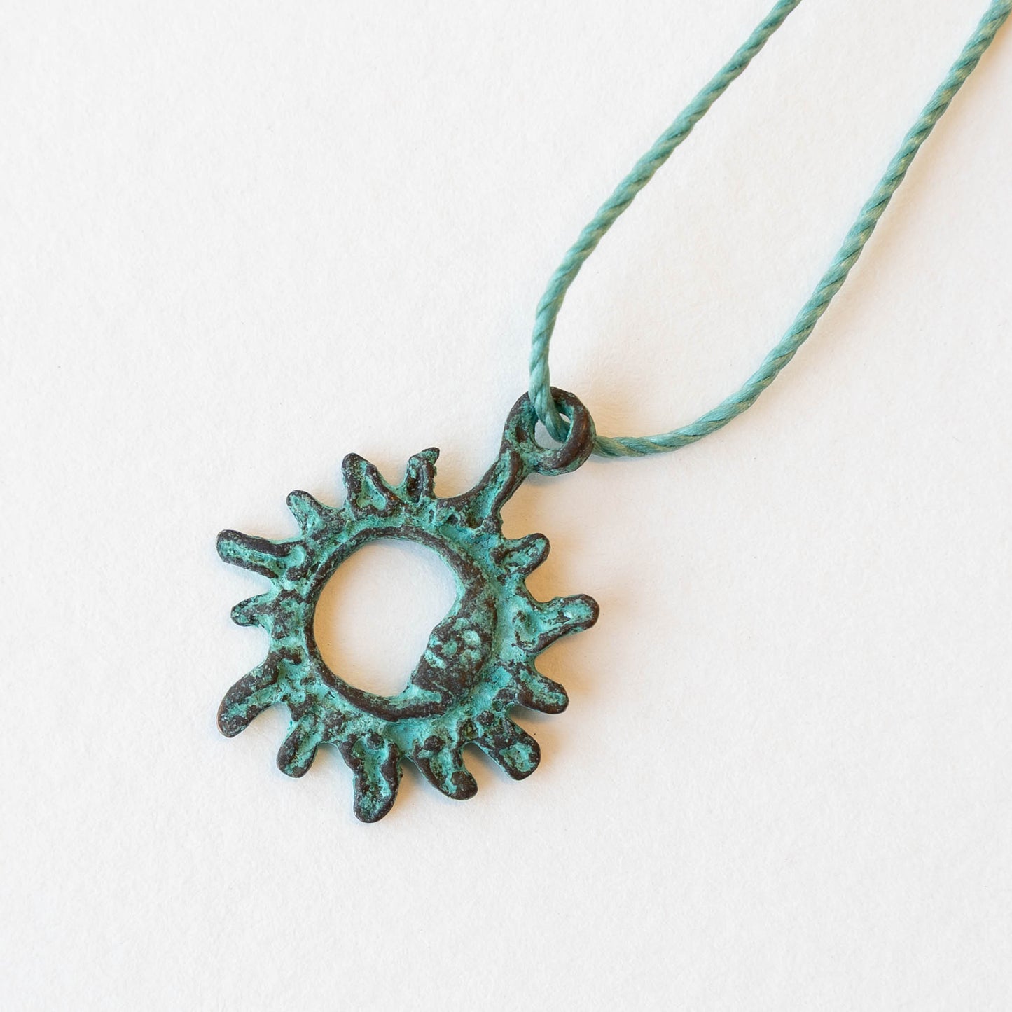 20x24mm Mykonos Metal Sun and Moon Pendant - Copper Patina - 2 or 6 pendants