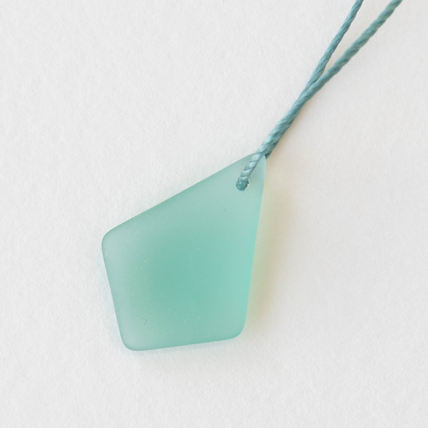 Load image into Gallery viewer, 20x28mm Frosted Glass Diamond Pendants - Seafoam
