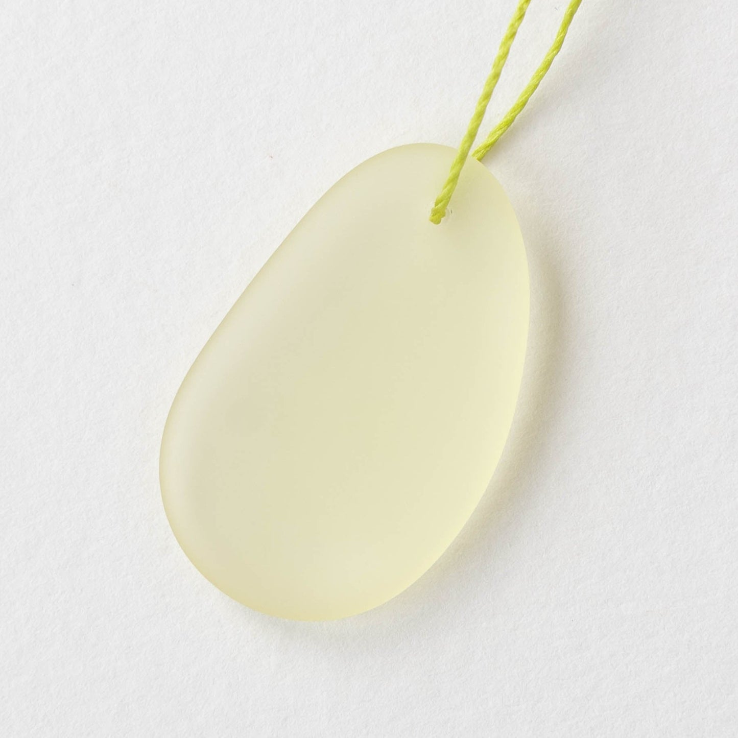20x32mm Frosted Glass Pendants - Chiffon Yellow - 2, 4 or 10