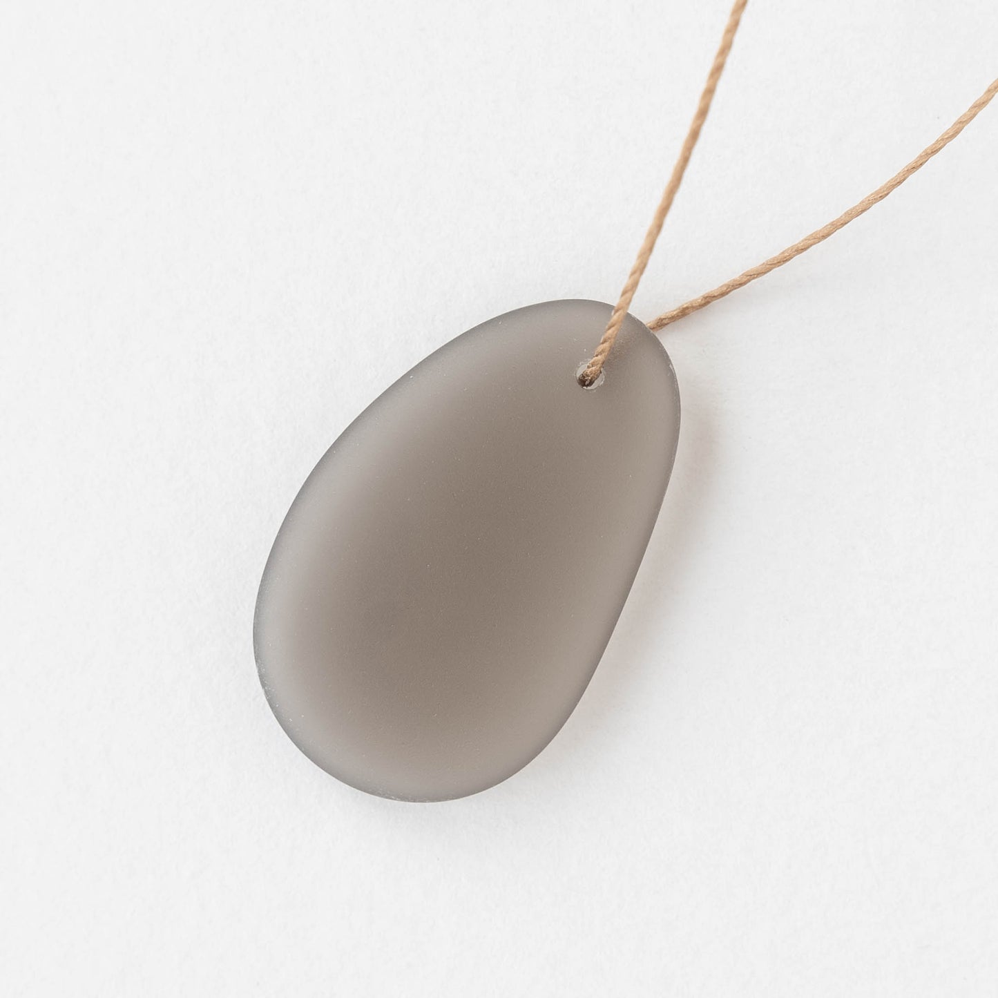 20x32mm Frosted Glass Pendant - Smokey Gray