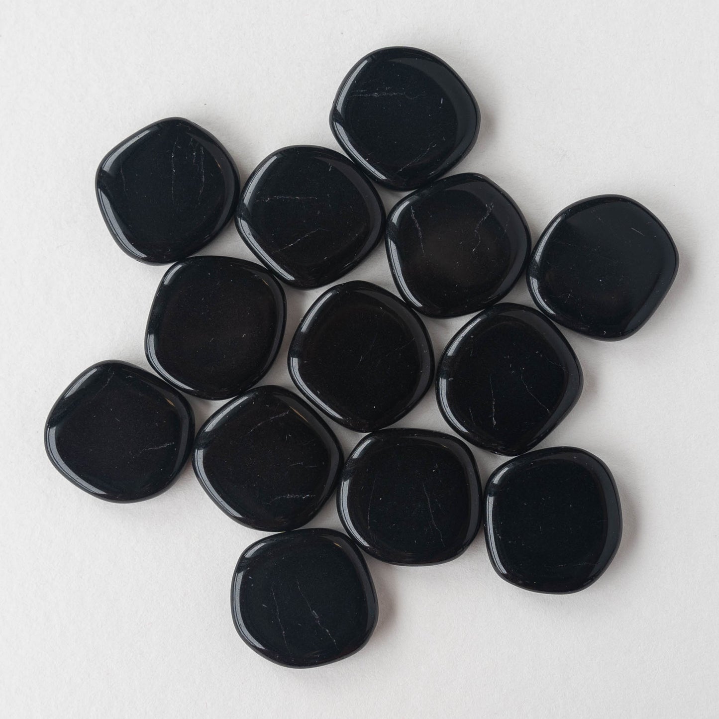 22mm Coin Beads - Opaque Black - 10 beads