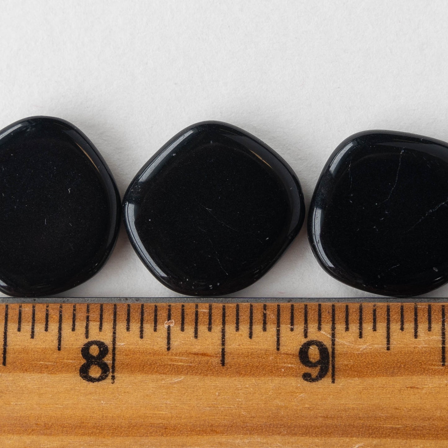 22mm Coin Beads - Opaque Black - 10 beads
