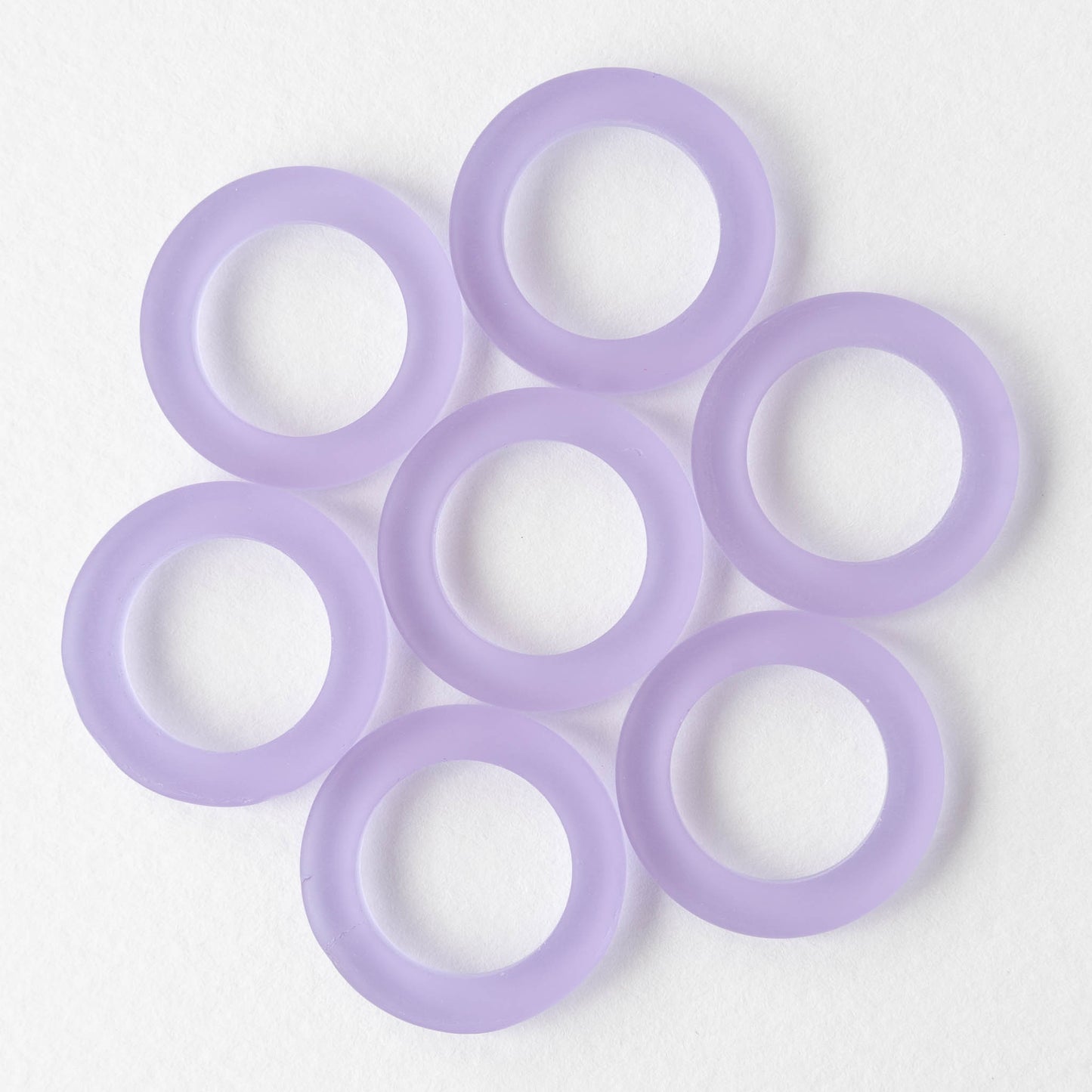 23mm Frosted Glass Rings - Lavender Alexandrite - 2 or 10