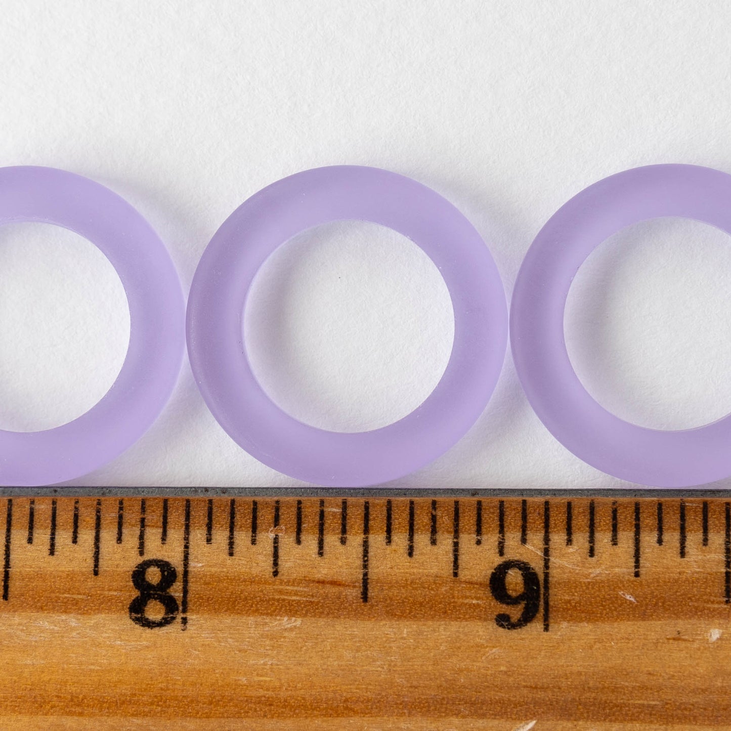 23mm Frosted Glass Rings - Lavender Alexandrite - 2 or 10