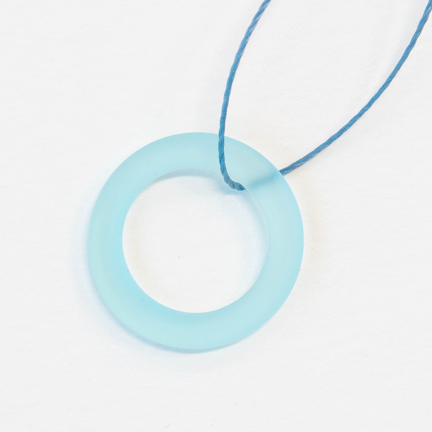 23mm Frosted Glass Rings - Light Aqua - Choose Amount