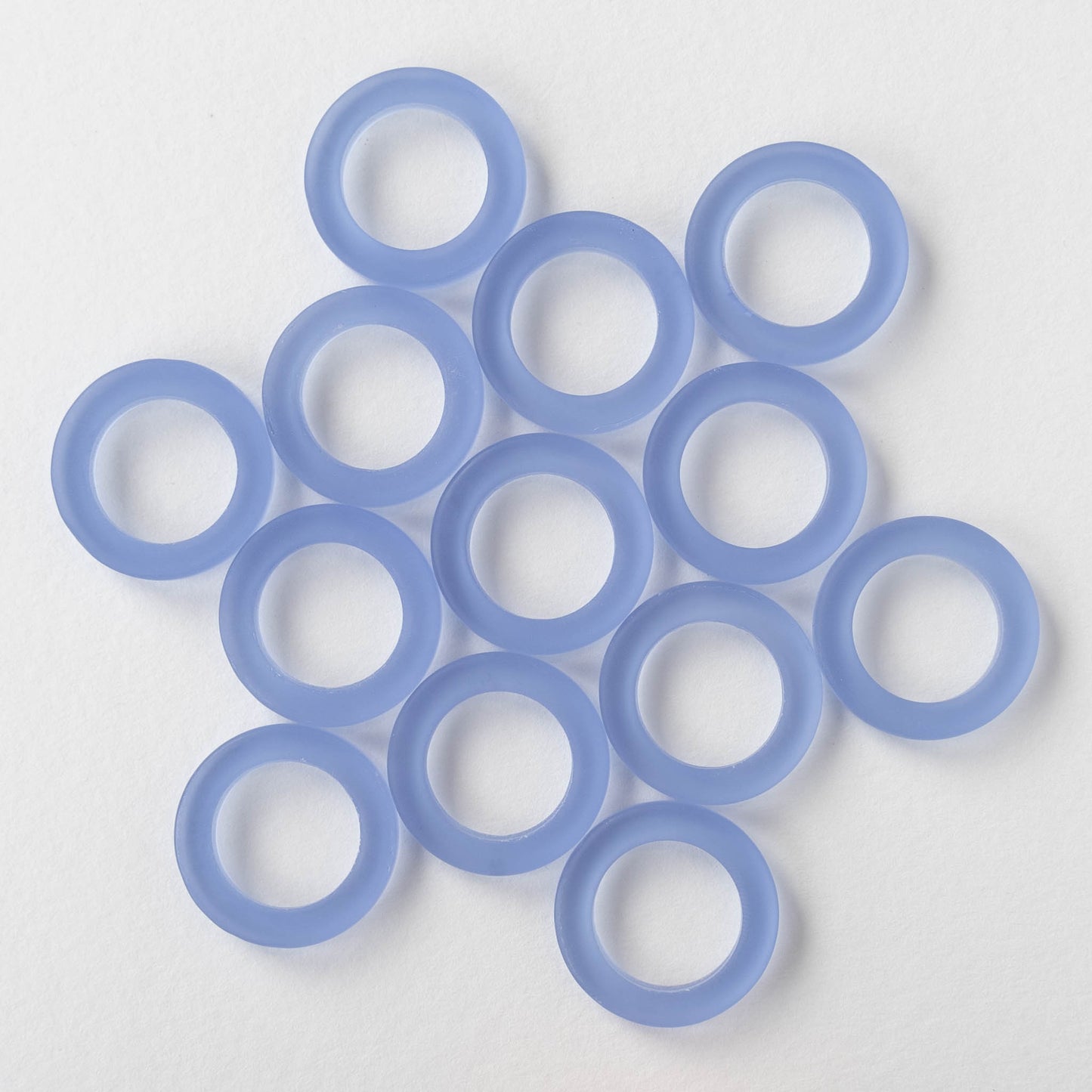 Load image into Gallery viewer, 23mm Frosted Glass Rings - Lt. Sapphire Blue
