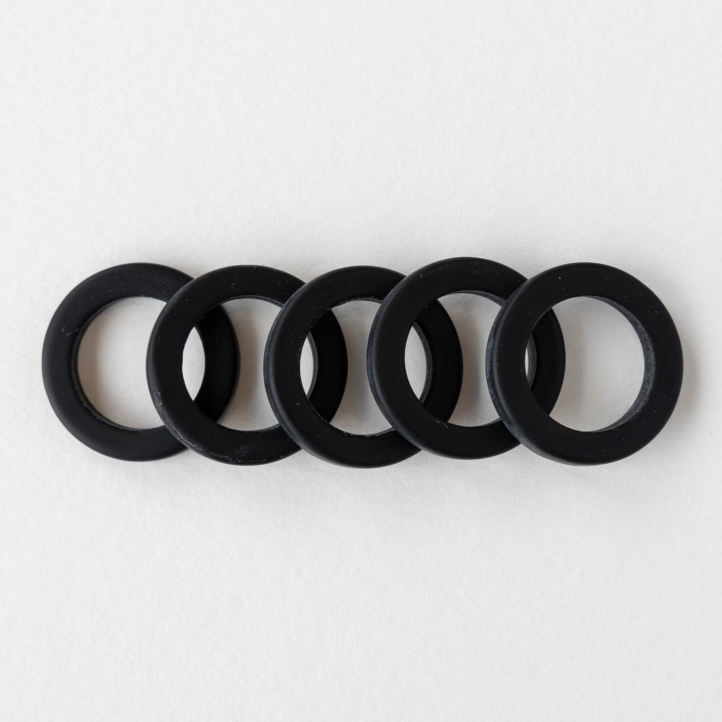 23mm Frosted Glass Rings - Black - 2 or 10