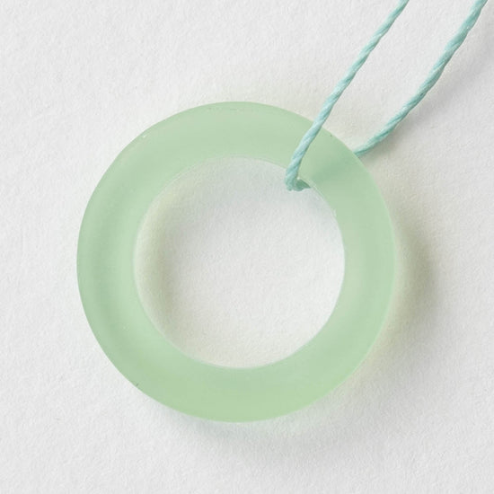 Load image into Gallery viewer, 27mm Frosted Glass Rings - Light Green - 2 Rings
