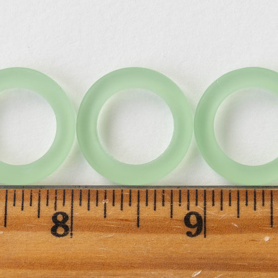 Load image into Gallery viewer, 27mm Frosted Glass Rings - Light Green - 2 Rings
