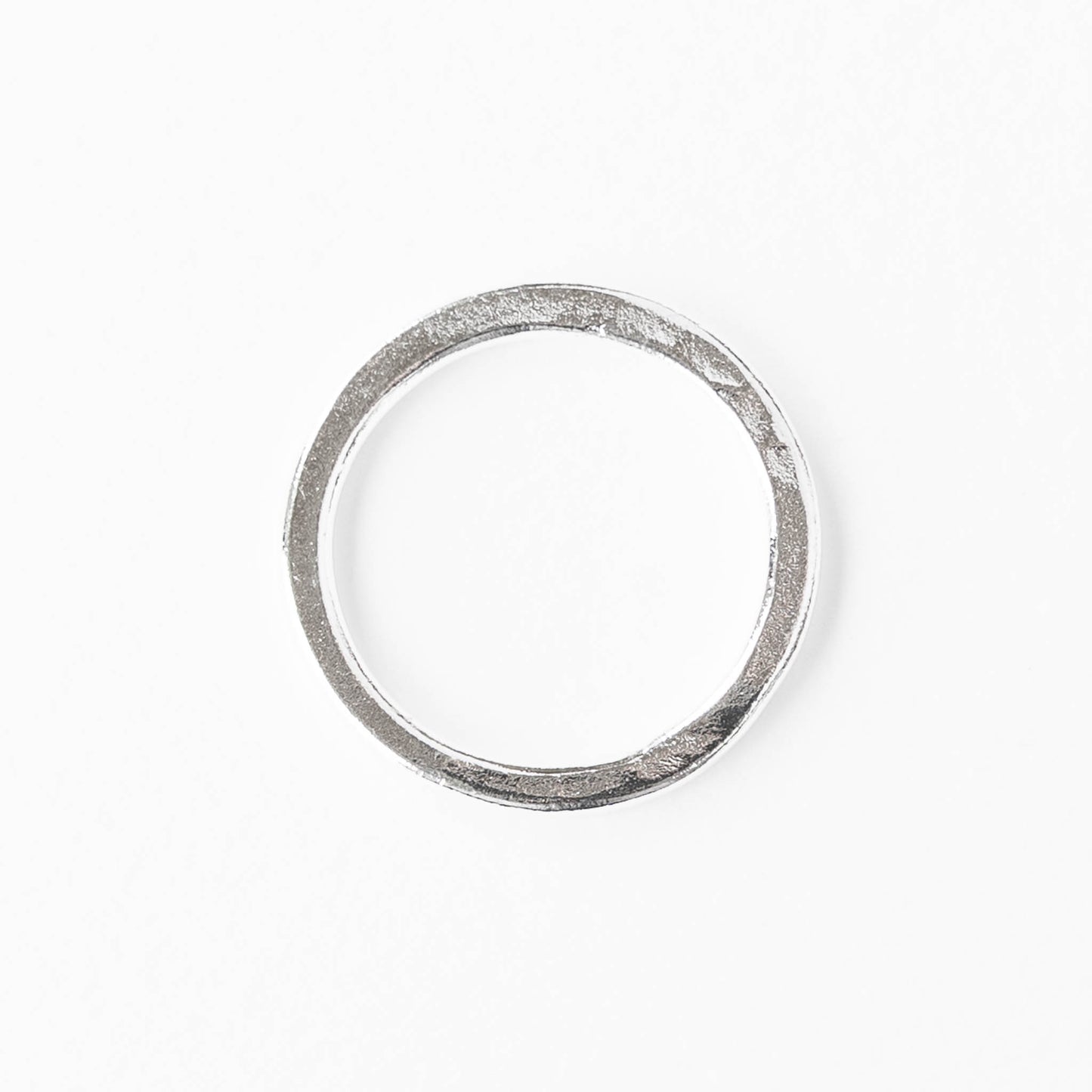 24mm Hammered Circle Hoop - Silver Plated - 1, 2 or 6 pieces